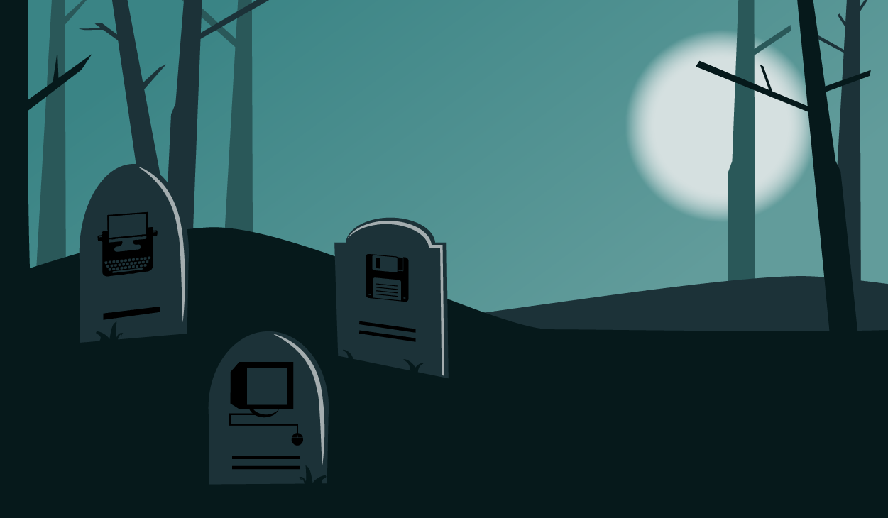 Gravestones of dead technology